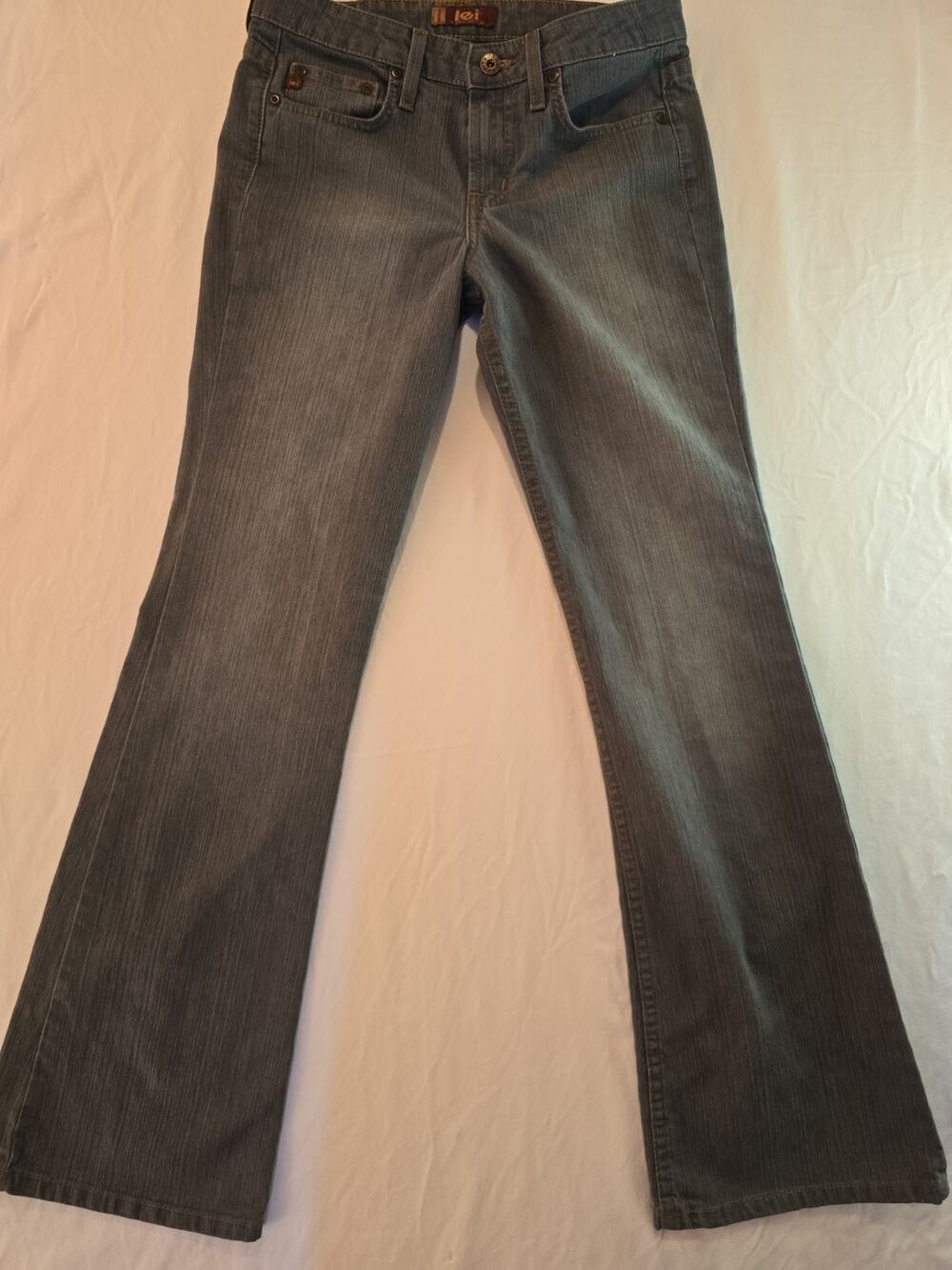 L.e.i. E Denim Vintage 90s Midrise Flare Gray Jeans Junior Size 5